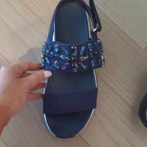 Zara sandals navy blue